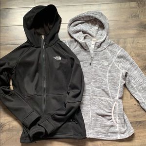 Small North face zip up fleeces